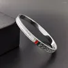 Bangle Style Inlaid Rectangular Zircon Green Red Matching Armband Women's Oval Wedding Engagement Fashion Jewelr