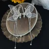 Headpieces dames tassel haarspeld haarspeld grote vlinder haarclip elf kopstuk kristallen dropship