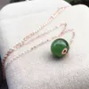 Hot Selling Gold Jade Jewelry Wholesale Price Ball Shape Natural Hetian Jasper Charm Necklace