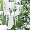 10pcs Chiffon Chair Sashes Wedding Aisle Decoration Tie Ribbon Knot Covers Table Runner Bride Baby Shower Party Banquet Supplies 231222