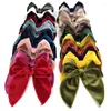 Hair Accessories Velvet Embroidered Edge Bow Clip Autumn And Winter Little Girl Fabric Card Christmas Headwear