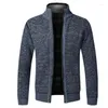 Men's Sweaters 2023 Autumn Winter Slim Fit Stand Collar Zipper Cardigan Jacket Warm Knitted Coats Male Clothing Casual Knitwear