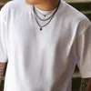 Naszyjniki wisianta Lacteo Trendy Star Charm Naszyjnik dla mężczyzn Multilayer Choker Hip Hop Scyk Chłopiec biżuteria Rock Courl Street Codziennie