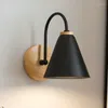 Wandlampen moderne houten lamp Noordse gemonteerde armatuur Edison Iron Holder Bedside Living Study