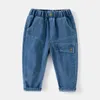 Trousers Denim Pants With A Comfortable Waist And Cotton For Small Medium-sized Children