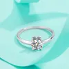 Rings a cluster Real 925 Sterling Silver 1 Moissanite Classic 4 Prong Ring Women's Mother's Day Belierry