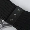 أحزمة 2023 تصميم نساء سوداء مرنة على نطاق واسع من الخصر بولا الجلود cummerbund مصمم المعطف على معطف الحزام
