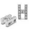 50pcs lot 8mm h full rhinestones bling slide letter diy alphabet charms fit for 8mm Listerband Bracelet SL001329K