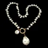 Yygem Style romantique Natural Top-Recul Culture Culture White Keshi Pearl Choker Collier Perle Perle Pendant 18 "Pour les femmes 231222