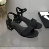 Elegant Luxury Designer Sandals Platform Heel Casual Genuine Leather Crystal Decorative Ankle Strap Buckle 9CM High Heel women Brand Banquet Dress Shoes size 35-41