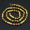 Chains 24k Male High Artificial Gold Necklace Overlooks Hexagonal Beads Mens Jewelry2546
