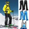 Calça masculina snowboard masculina calça suspensórios de esqui isolados babador de neve feminino casual em