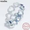 Vecalon Heart Form Promise Ring 100% Real 925 Sterling Silver Diamond Engagement Ehering Ringe für Frauen fein Schmuck 316L