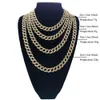 Nuova Fashion Hip Hop ghiacciata VVS Moissanite Diamond 925 Sterling Silver Gold Placed Collace Cuban Link Chain