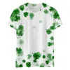 Женские блузки Clover Print Green Scrub Tops St. Patrick's Clinic Clinic Увзается униформная блузя униформа De Enfermera para mujer