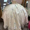 Crema Colore Princess Sweet 16 Quinceanera Abiti fuori spalla Applique Bow Coaded Corset Vestitido Para Debuttante de 15 Anos