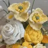 Flores de casamento Tea de abacaxi gelado Tecido artificial de tecido de bouquet Buquet Mariage malha de malha tecida para amantes