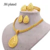 Brincos colar colar de ouro 24k Jeias para mulheres Africanas Presentes de casamento Party Party Gotas Pingente Ring Bracelet Set251i