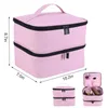 Cosmetic Bags 30 Grids Nylon Organizer Handbag Double Layer Design Big Nail Polish Bag With Handle For Varnish Essential Oil Travel