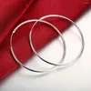 Hoop Earrings High Quality Fine 925 Sterling Silver Fashion 5cm-6cm Big Circle Round For Women Wedding Birthday Gift Jewelry
