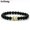 BPPCCR 8mm onyx stenen goudkleur glanzende cz boeddha hoofd mannen chakra energie yoga armbanden lucky pulseira anil arjandas265uuu