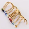 Mix Colors Rhinestone Nose Studs Screw Ring Bone Bar Body Piercing Jewelry Gold Silver Nose Pin283V