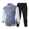 Herren -Trailsuiten Spring Solid Color Patchwork Baseball Jacke Casual Fashion Sportswear