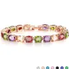 Top Vendre des bijoux de luxe Sweet mignon de haute qualité 925 STERLING SILPS PLATINUM Multi Color Gemstones CZ Diamond Women Wedding Bracel226J