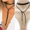 Długie liny naszyjnik Kobiety Choker Gothic Style Streetwear Goth Velvet Biżuteria Kołnierz steampunk dla dziewczynki Chocker Korea