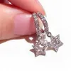 Super glittering cute new ins trendy fashion luxury designer diamond zircon lovely star clip snap earrings for woman girls2700