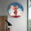 壁の時計漫画かわいいマウス時計大型モダンなキッチンダイニングラウンドベッドルームサイレントハンギングウォッチ