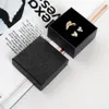 simple seven 6 36 32 3cm classic black jewelry ring box specialty paper bracelet carrying box festival pendant display with sponge307e