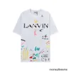 Roupas de moda Mens Designer Tees Camisetas Langfan Lanvins Cobr ed com a mesma letra Splashink H pintada Graffiti Impressão de manga curta Camiseta Homens Mulheres Pure Co