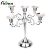 Silvergold 3 5 Arms Metal Candlestick Holder Pelar Candle Holder White Candle Stand bröllopsljusstake Candelabra Stand Decor Y7973007