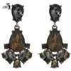 Yayi Jewelry New Brown Glass Gray Rhinestone Dangle Crystal Earring Women's Fashion Anding Gold Gold Gem Earrings 1165201D