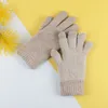 Cashmere Wool Knitted Gloves Autumn Winter Thick Warm Gloves Plush Inside Solid Mittens For Mobile Phone Tablet Pad