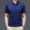 Men's T Shirts Summer Men 2023 Business Casual Turn-Down Collar Tee Tops Loose Thin Breath Anti-wrinkle Tshirts