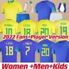 2022 koszulka piłkarska camiseta de futbol paqueta neres Coutinho Football Shirt Jesus Marcelo Pele Casemiro 23 23 Brazils Brasil Maillots Football Men Dzieci ustawiają mundury mundury