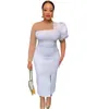 Ethnic Clothing 2023 African Wedding Party Dresses For Women Summer Elegant Long Sleeve White Green Dress Dashiki