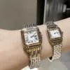 2023 Ny klassisk elegant designer Watch Womens Mens Panthere Fashion Quartz Movement Watches Square Tank Women Gold Silver Watches Montre de Luxe Busi A6MV#