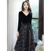 Ethnic Clothing Sequins Evening Dresses Long Sleeves V Neck Dubai Prom Pageant Event Formal Party Gown For Women Qipao