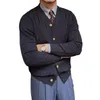 Herensweaters Jas met enkele rij knopen V-hals Gebreid vest Trui Dik Warm Winddicht Winterjas Voor Dagelijks Vrijetijdskleding Met lang