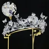 Haarklammern Vintage Braut -Tiaras Kristallkronhaarbänder elegante Blumenkranz Tiara Hochzeitszubehör Braut Stirnband Schmuck Schmuck