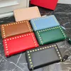 Multicolor Designer Ladies Leather Wallets Coin Designers Purses Credit Card Slot Mini Purse Zipper Wallet Coin Pouch with Id-card Holder