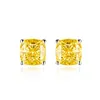 HBP 925 Silverpläterad 18K Platinum Yellow Diamond Earrings 1 karat fyrkantiga örhängen aura750 för kvinnor259k