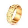 Sanskriet boeddhistische mantraring voor mannen vrouwen roteerbare goud zilveren kleur 316L roestvrij staal boeddhisme sieraden dropband rings204w