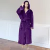 Erkekler Plushear Peluş Batakrobe Rahat Kapüşonlu Yumuşak Sıcak Nightgown Sonbahar Kış Uzun Kollu Spa Robe Pijamaları Minimalist ile