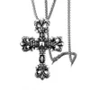 Ch Designer Cross Pendant Necklace Chromes Titanium Steel Flower Jewelry Heart Sweater Chain Lover Gift Sanskrit Luxury Fashion New 2024 7e59