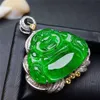 Sgarit fin grossist av högsta kvalitet äkta naturlig grön burma jade jadeite buddha hänge guld diamant smycken