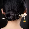 Chinese Style Persimmon Tassel Hair Stick For Women Metal Glaze Hair Fork Fruit Pendant Chopsticks Hairpin Hair Accessories